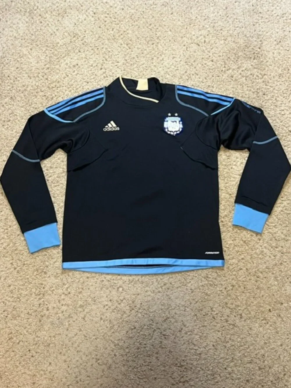 Argentina Adidas 2010 Formotion Black Thermal Long Sleeve Training Top Sz Large